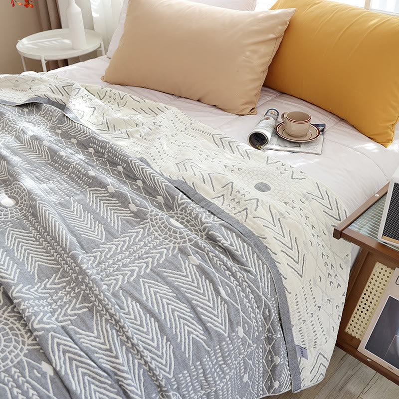 Geometric Pattern Soft Cotton Reversible Quilt - image 9