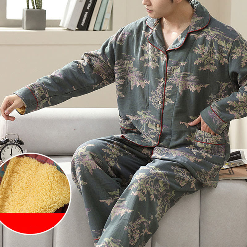 Plant Print Cotton Gauze Loungewear Set - image 4