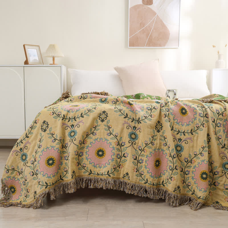 Ownkoti Retro Cotton Gauze Reversible Tassel Quilt - image 10