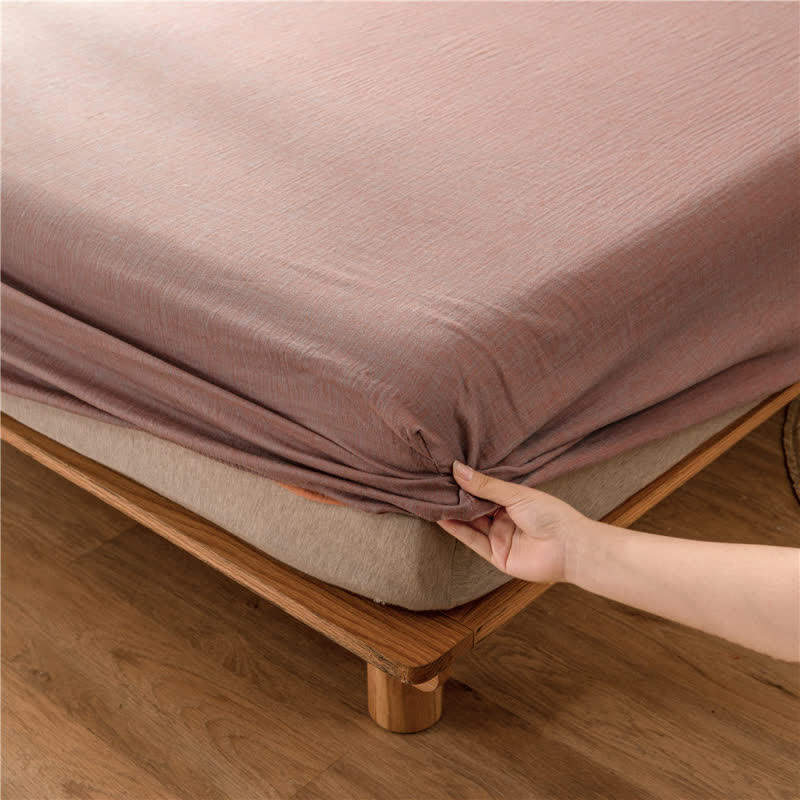 Solid Color Cotton Gauze Fitted Sheet - image 26