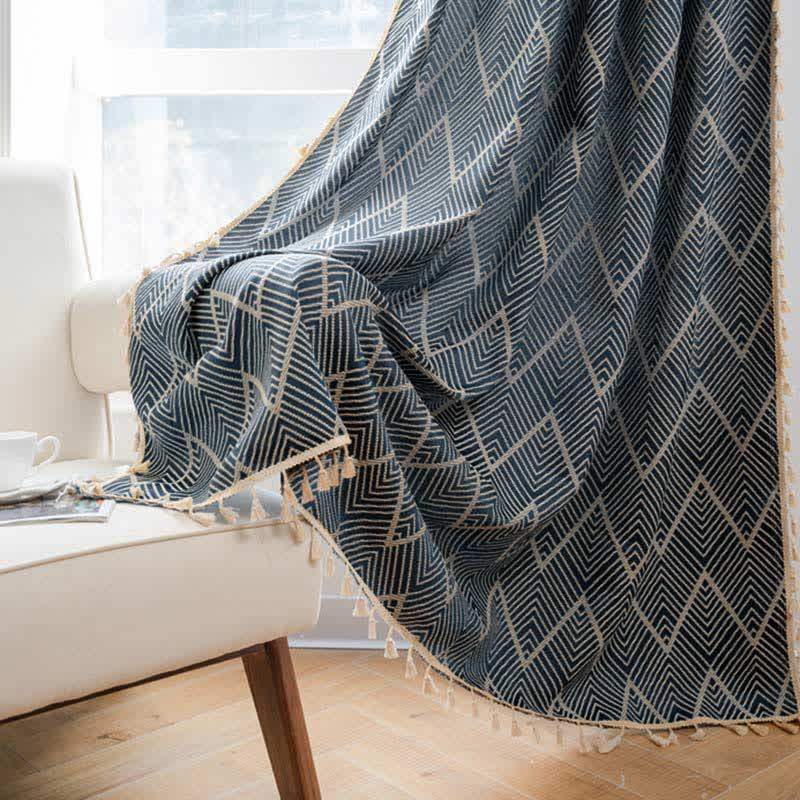 Rustic Retro Striped Wave Blackout Curtain - image 3