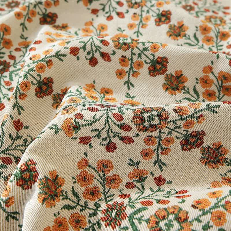 Jacquard Plum Blossom Ruffled Sofa Cover - image 9