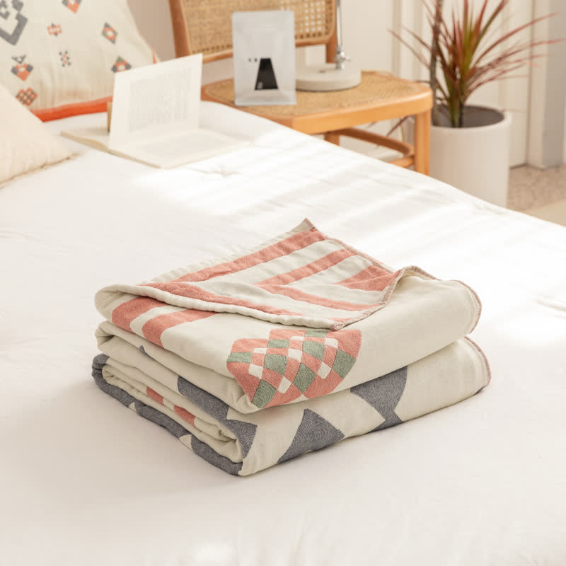 Geometric Four Layer Cotton Gauze Quilt - image 28