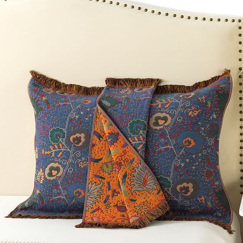 Cotton Gauze Vintage Floral Pillow Towel(2PCS) - image 1