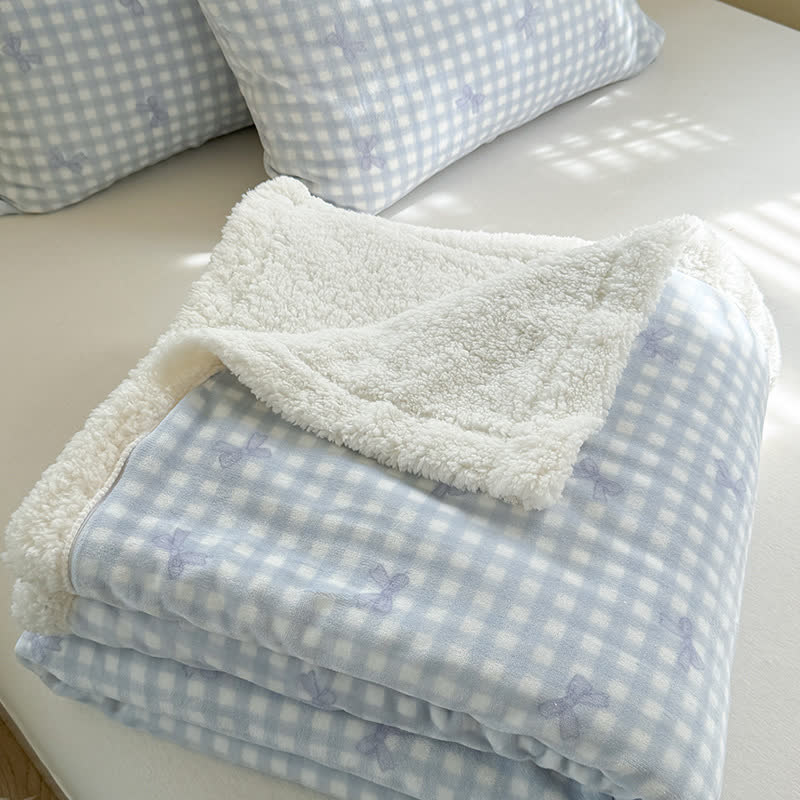 Girly Bow-knit Sherpa Throw Blanket - image 11