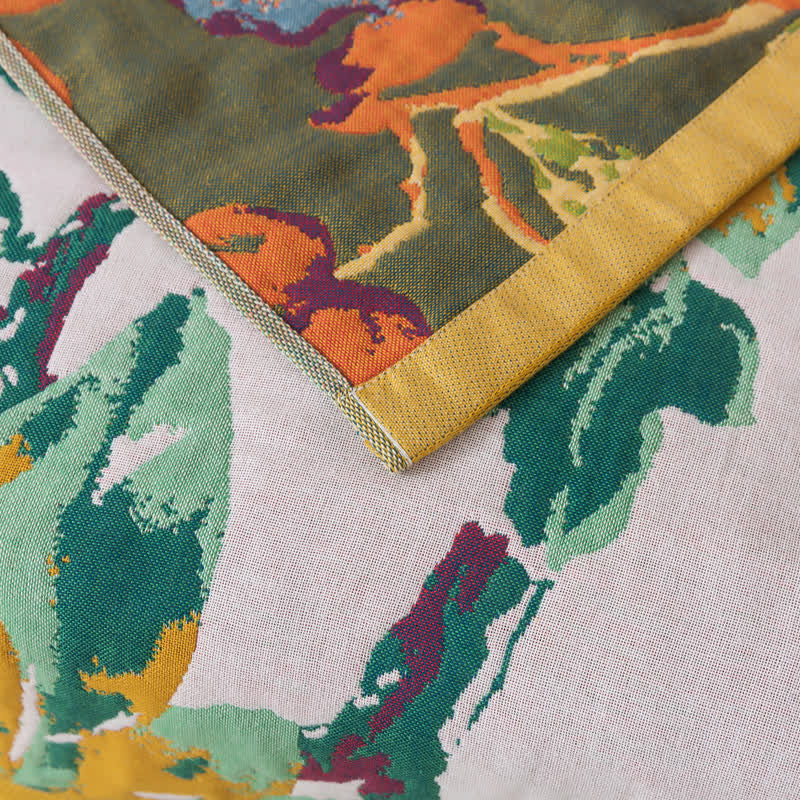 Four Layer Cotton Gauze Floral Bath Towel - image 9