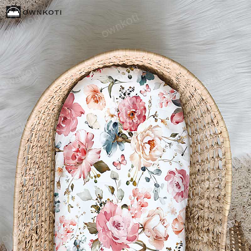 Floral Stretchy Soft Fitted Bassinet Sheets - image 3