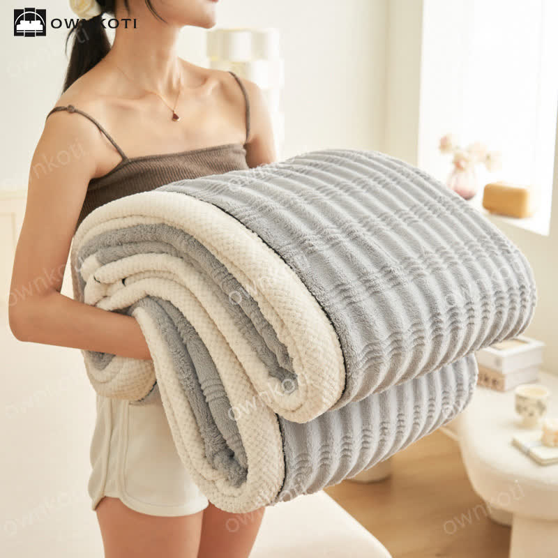 Jacquard Wave Texture Fleece Blanket - image 26
