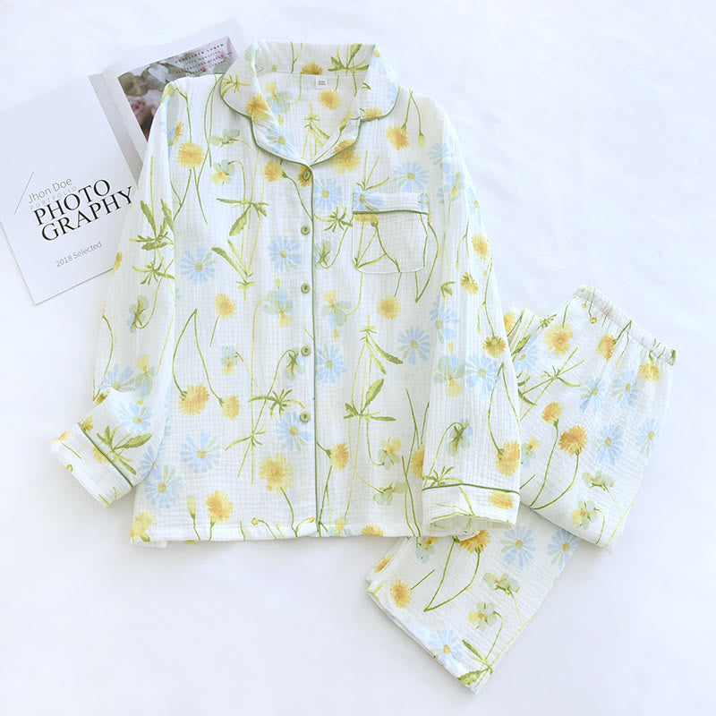 Rural Daisy Cotton Gauze Cardigan Pajama Set - image 10
