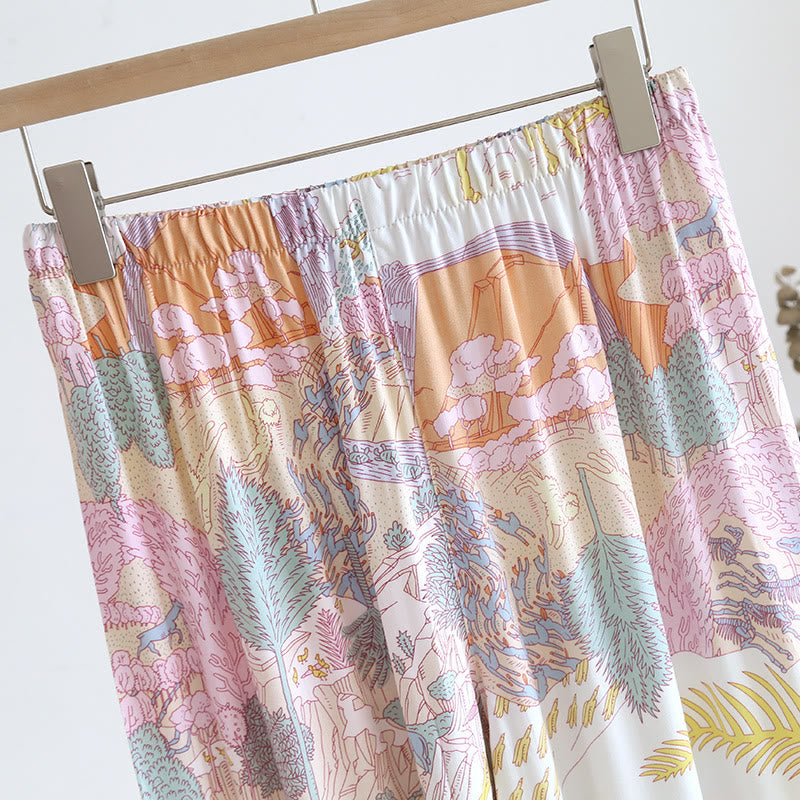 Satin Long Sleeve Rural Pajama Set - image 8