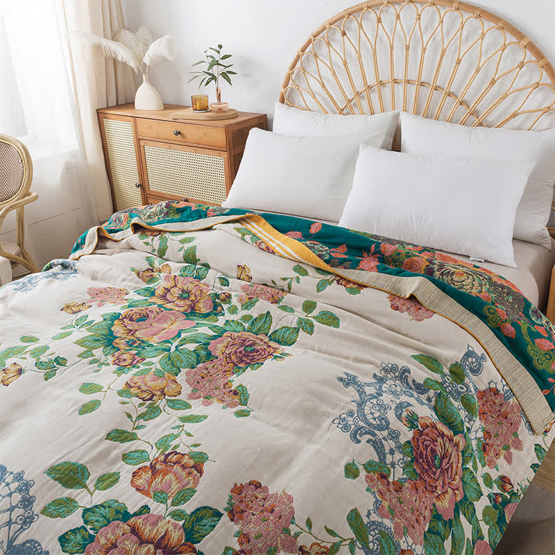 Cotton Soft Elegant Rose Reversible Blanket - image 4