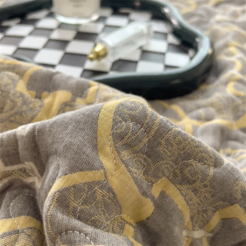 Retro Double Layer Cotton Gauze Quilted Coverlet - image 9