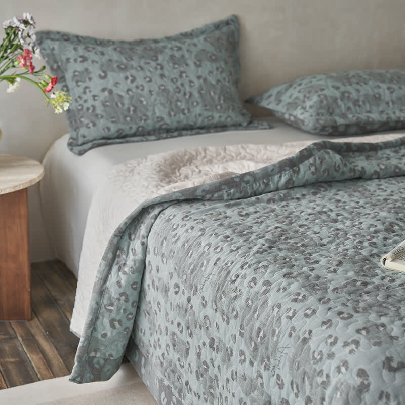 Leopard Print Double Layer Cotton Gauze Coverlet - image 13