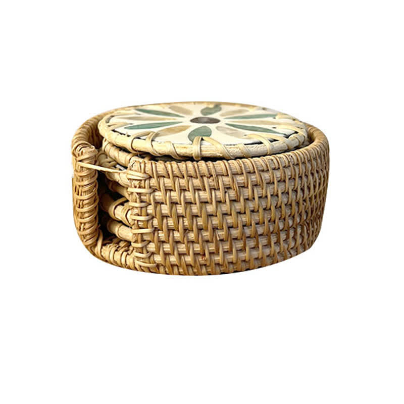 Rattan Woven Farmhouse Decorative Coaster - image 5