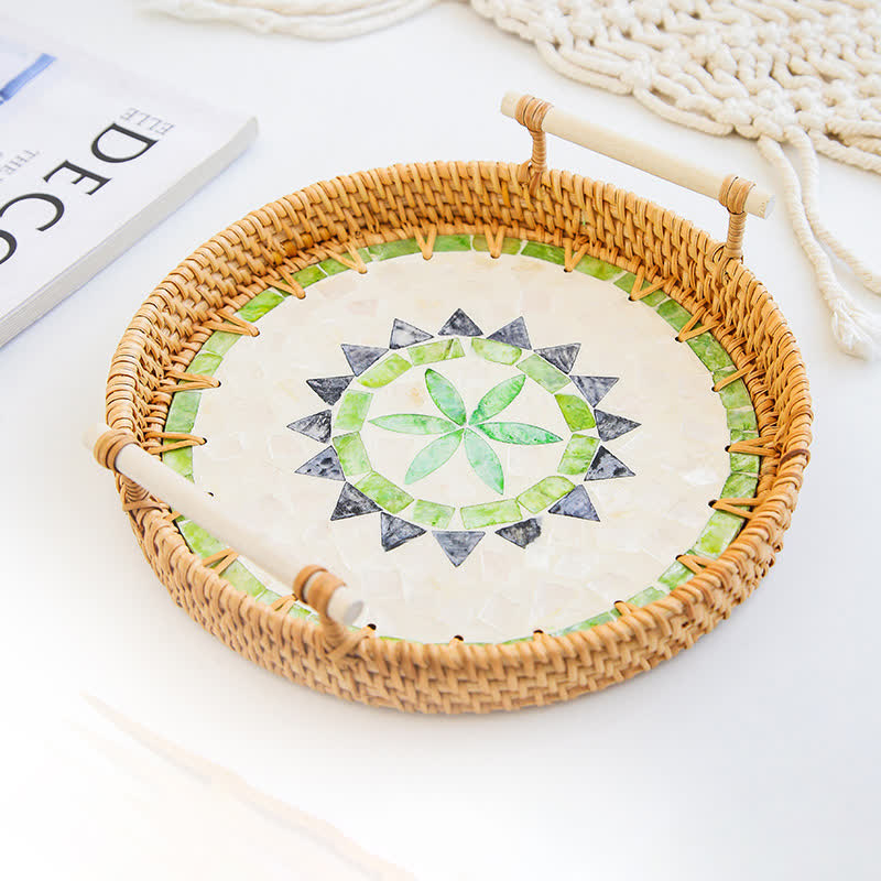 Rattan Woven Tray Snack Storage Basket - A - S: 8.27" W x 2.36" L x 1.18"H - image 3