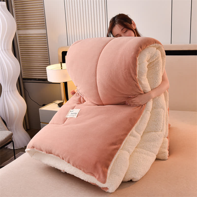 Solid Color Soft Sherpa Blanket with Comforter - image 15