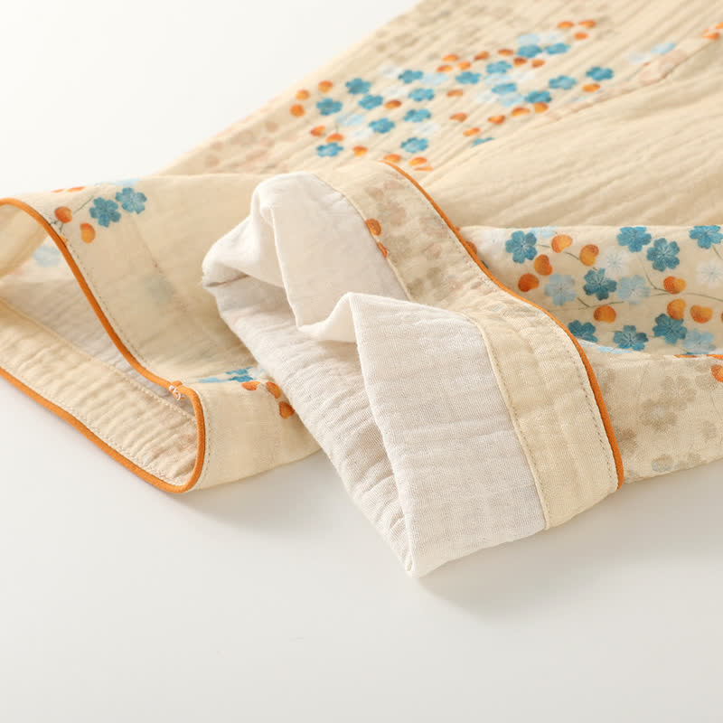 Cotton Kimono Long Sleeve Floral Pajama Set - image 5