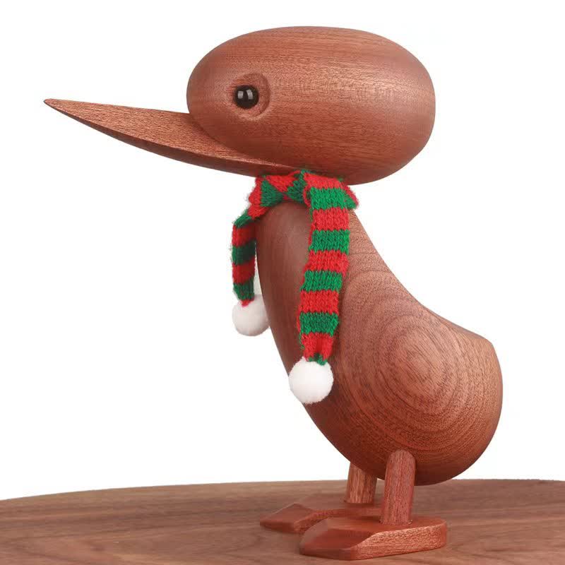 Wooden Duck with Scarf Craft Ornament - D: 7.08''H - image 7