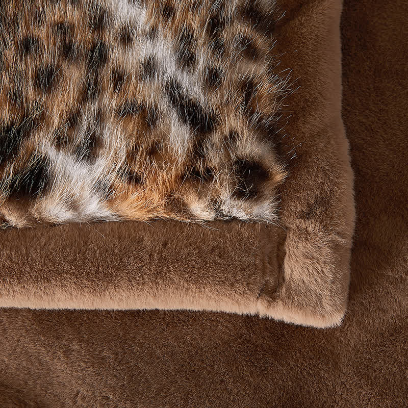 Snow Leopard Faux Fur Throw Blanket - image 14