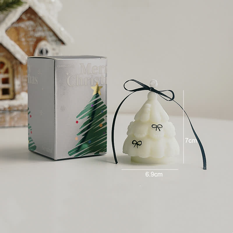 Christmas Tree Home Decor Scented Candle - White Christmas Tree - Pear Freesia - image 12