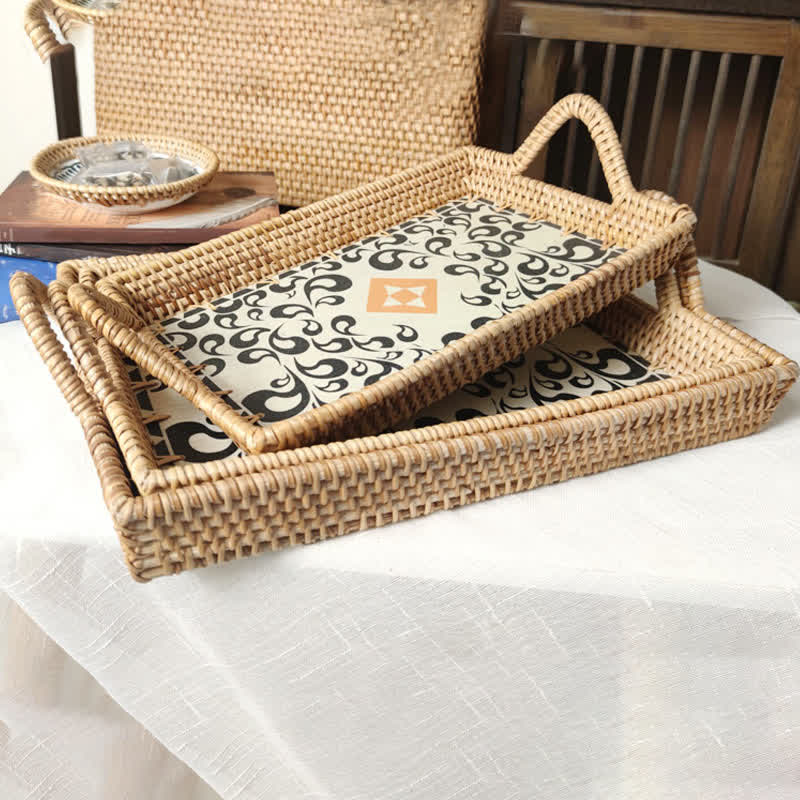 Handmade Rattan Desktop Storage Basket(3PCS) - image 7