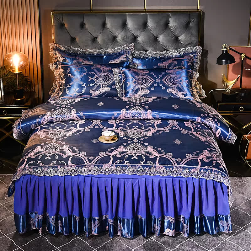Satin Elegant Bed Skirt Bedding Set (4PCS) - image 5