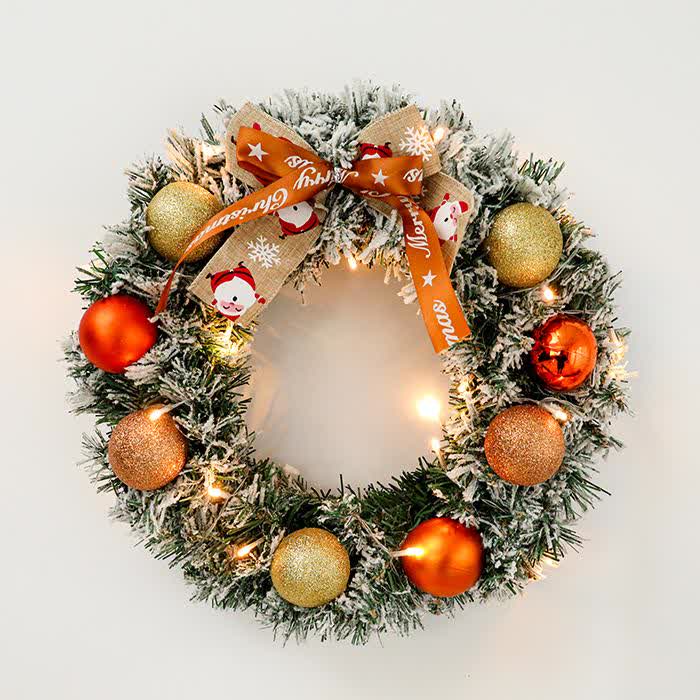 Christmas Garland Wreath Home Decor - With Lights - Wreath: 15.74"D - image 8