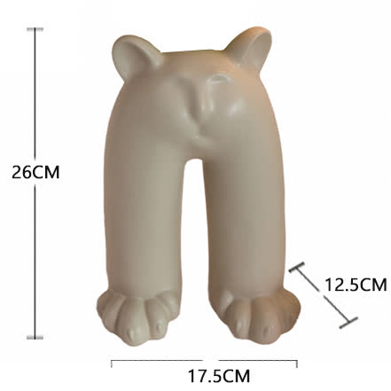 Cream Cat Ceramic Vase Ornament - B - image 6