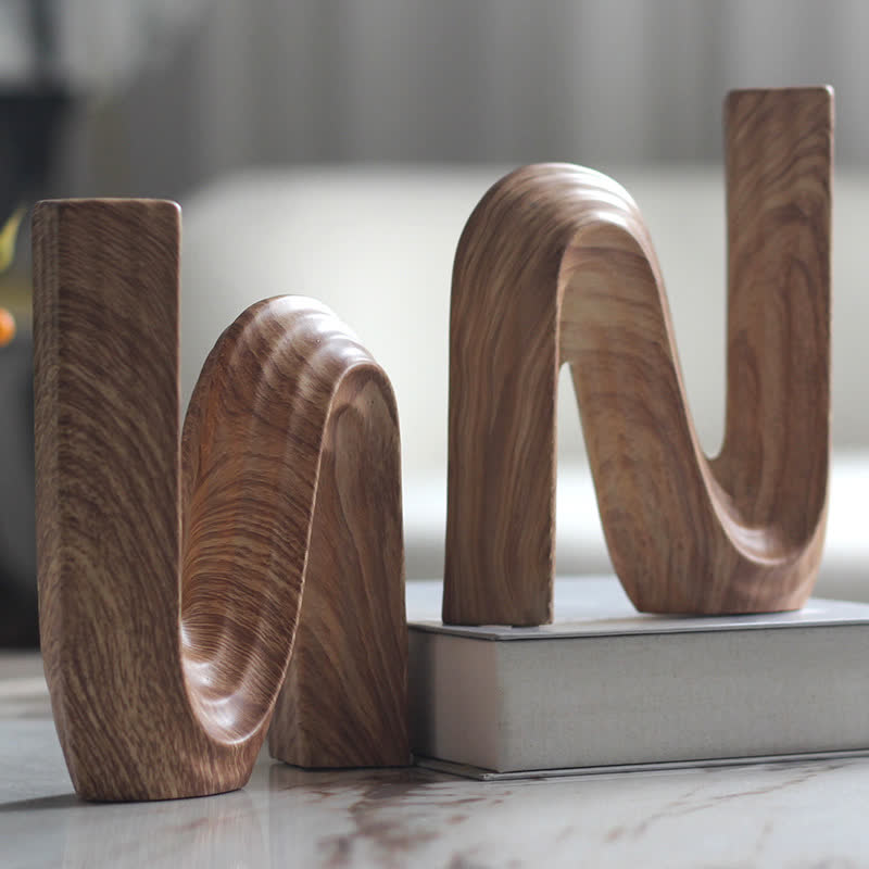 Minimalist Letter " N" Wood Grain Home Decoration - image 2