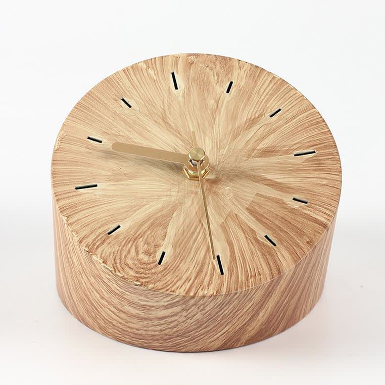 Creative Wood Grain Clock Ornament - C: 5.31"W x 7.09"L x 4.33"H - image 4