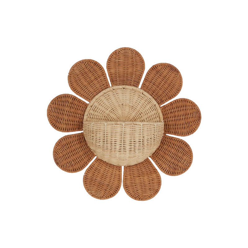 Rattan Woven Sunflower Wall Basket - image 4