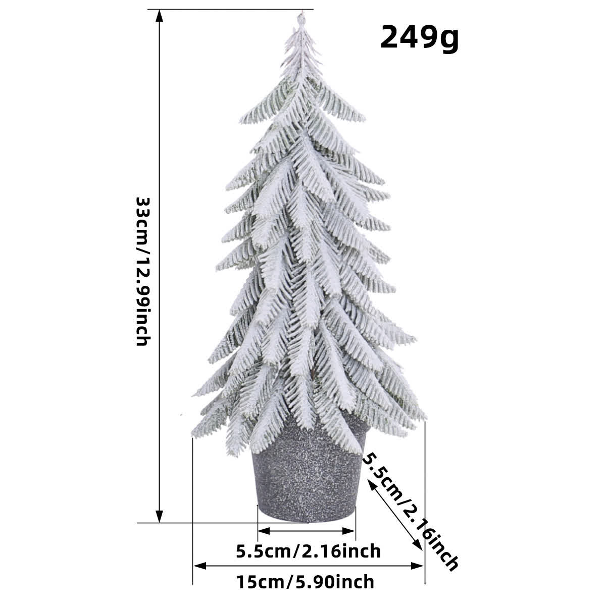 Snow Christmas Tree Potted Home Decoration - 3PCS - 12.99"H - image 4