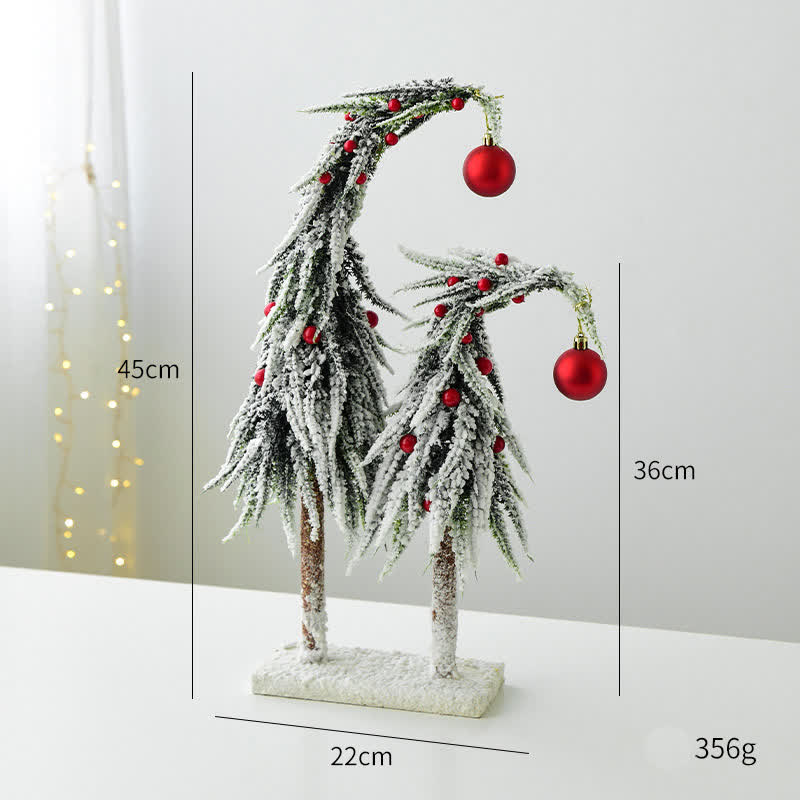 Crooked Neck Christmas Desktop Ornament - Double Trees - 2PCS - 17.72"H - image 8
