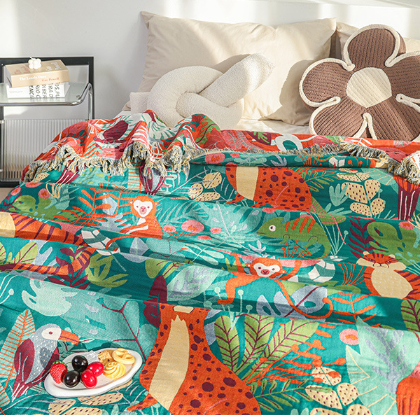 Forest Animals Cotton Gauze Reversible Blanket - image 8