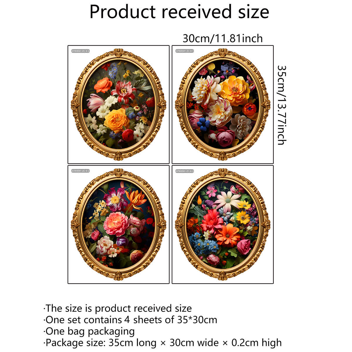 Vintage Flowers Self-Adhesive Wall Stickers - image 5