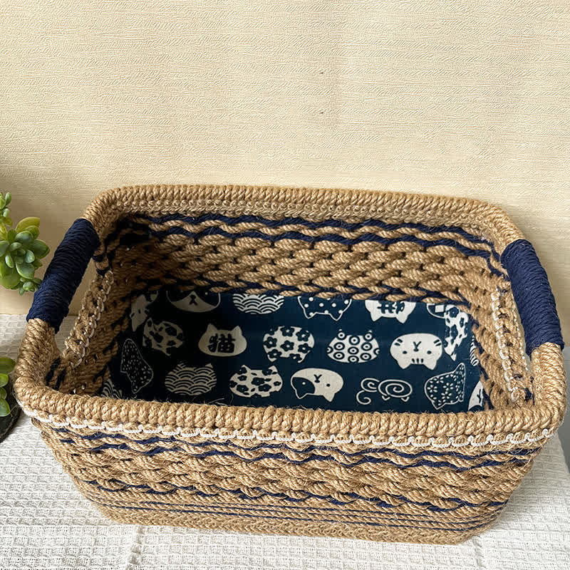 Farmhouse Style Handmade Storage Basket - E - 8.27"W x 11.42"L x 5.91"H - image 11
