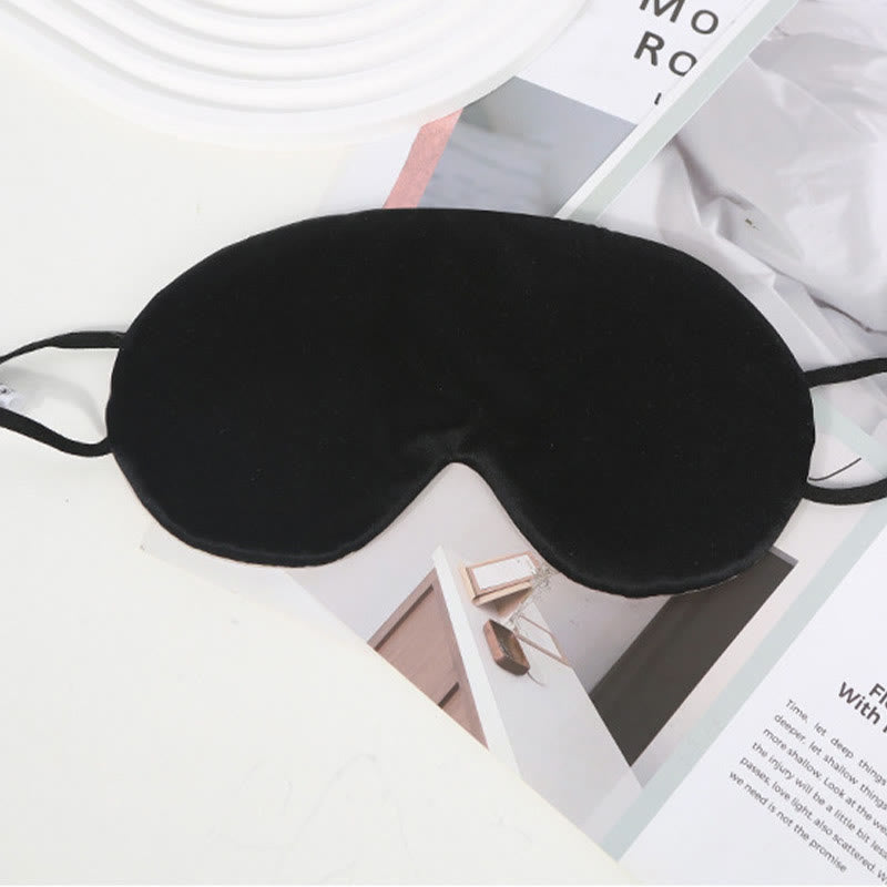 Solid Color Silk Sleeping Eye Mask - Black - 8.07" x 4.33" - 1PC - image 10