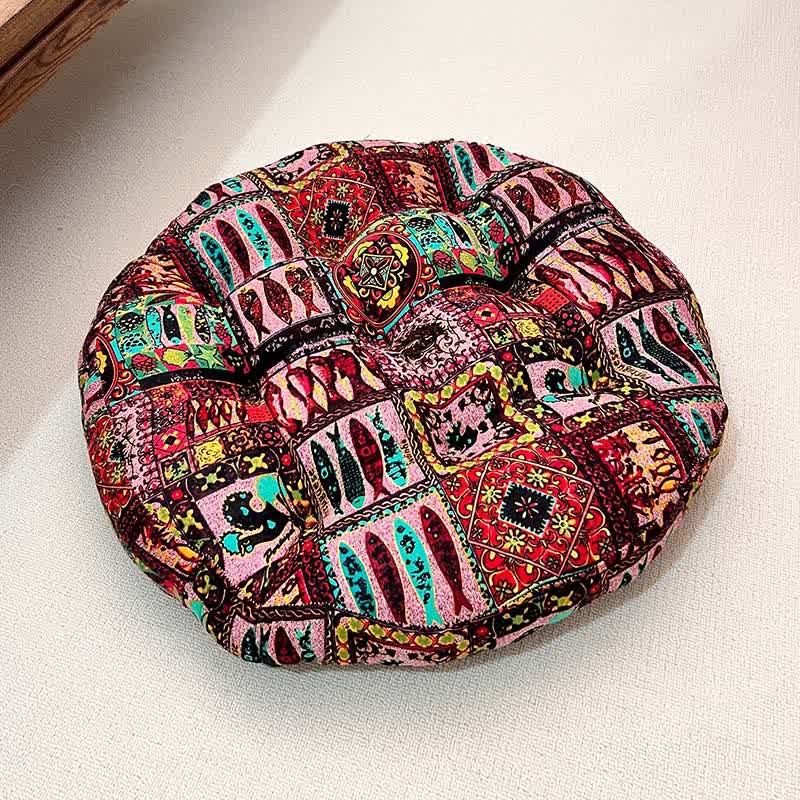 Exotic Round-shaped Soft Floor Chair Cushion - G - 21"W x 21"L x 3"H - image 8