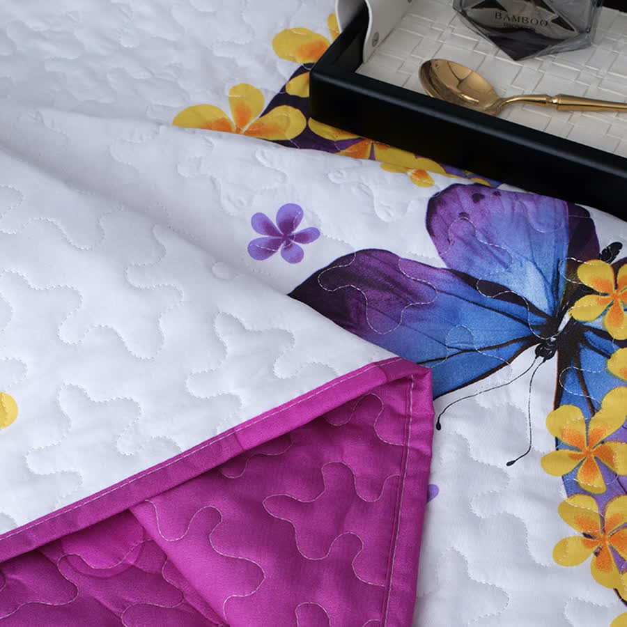 Rural Butterfly Quilted Bedding Set(3PCS) - image 8