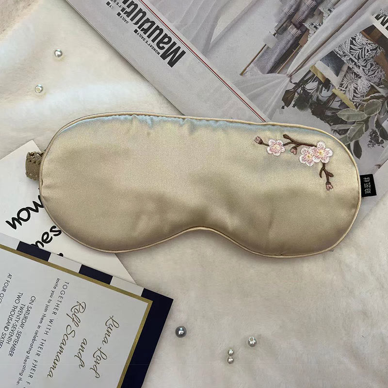 Embroidered Silk Breathable Blackout Eye Mask - G - 1PC - 8" x 3" - image 6