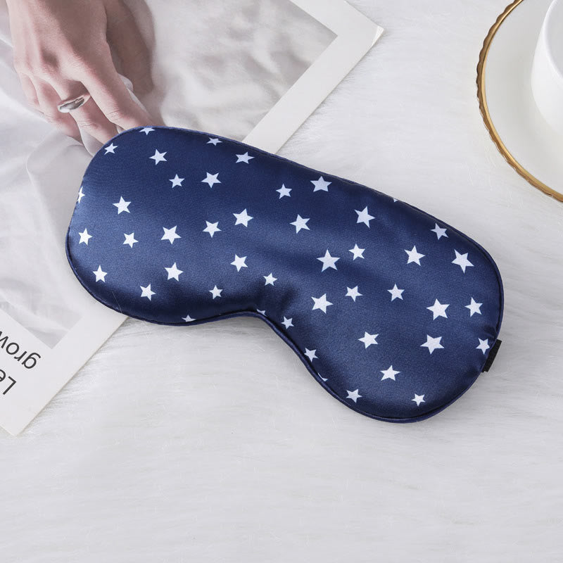 Star Imitation Silk Sleep Eye Mask - Navy Blue - 1PC - 8" x 3" - image 10