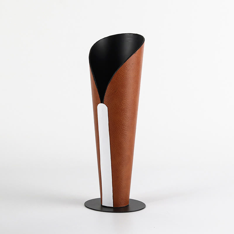 Luxury Torch Metal Leather Vase Decorative Ornament - image 2