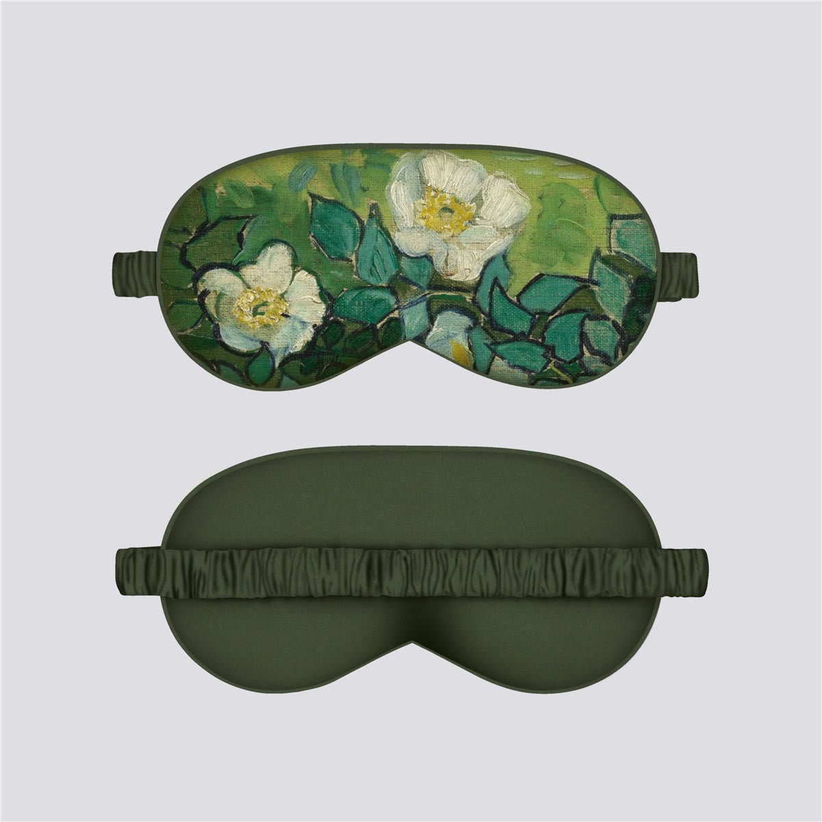 Artistic Floral Botanical Print Silk Satin Eye Mask - L - 1PC - 8" x 6" - image 11