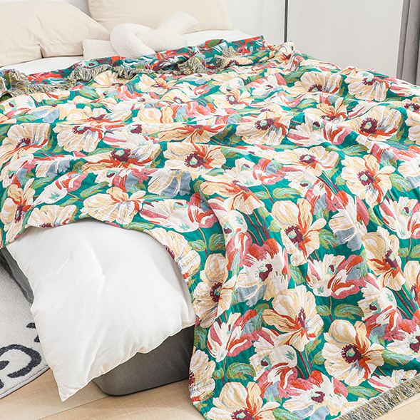 Rural Penoy Cotton Gauze Tassel Blanket - image 5