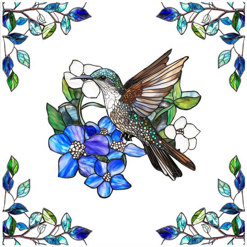 Double-sided Static Floral Bird Window Sticker - image 16