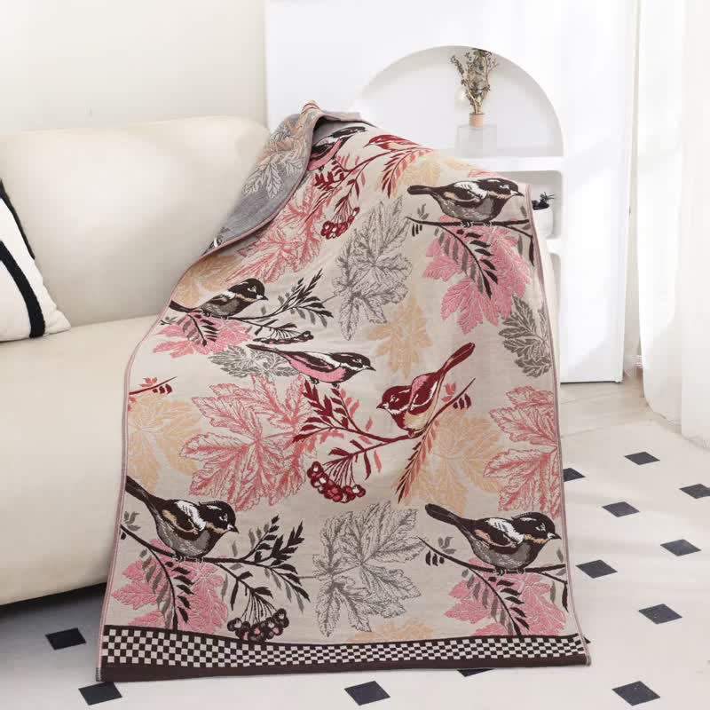 Rural Magpie Cotton Gauze Bath Towel - Beige & Gray - 31" x 63" - image 0