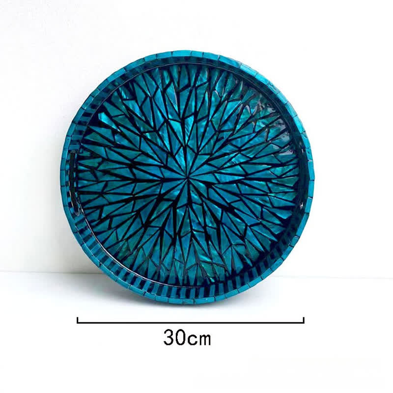 Handmade Colorful Shells Decorated Fruit Food Tray - F - 11.81" W x 11.81" L x 1.57"H - image 5