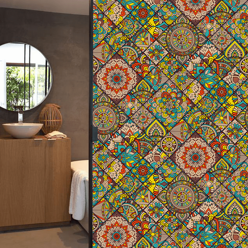 Moroccan Style Static Frosted Window Privacy Film - E - 19"W x 79"L - image 8