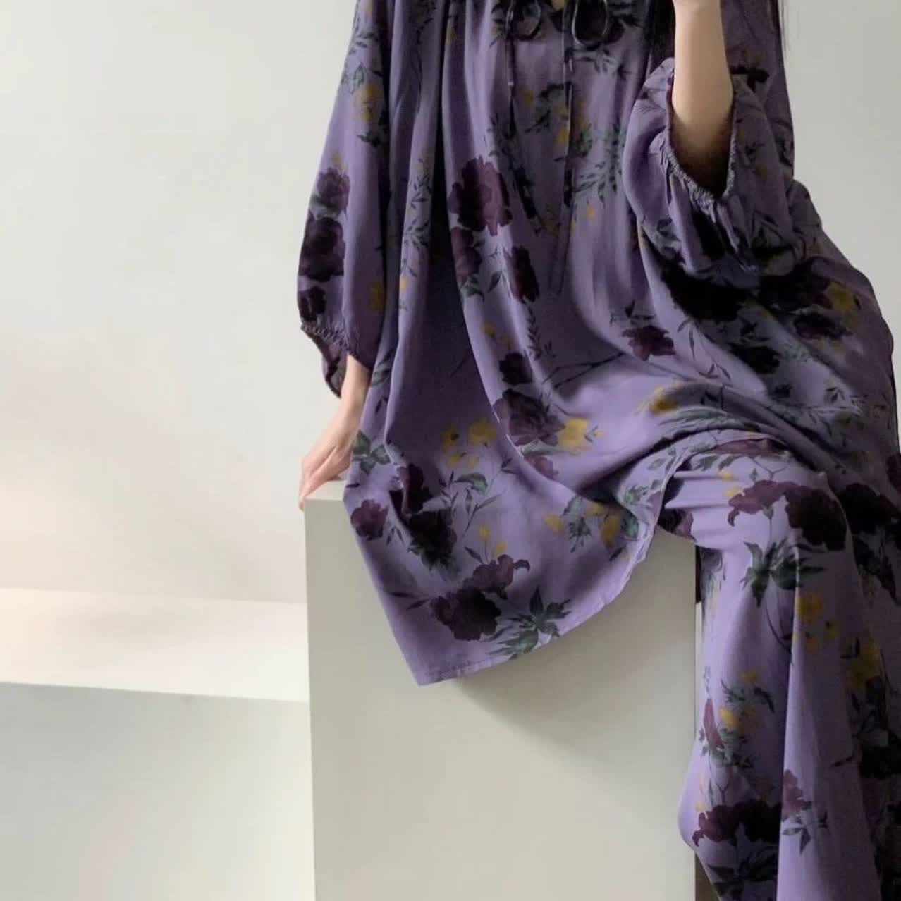 Plus Size Vintage Rose Nightwear Set - image 5