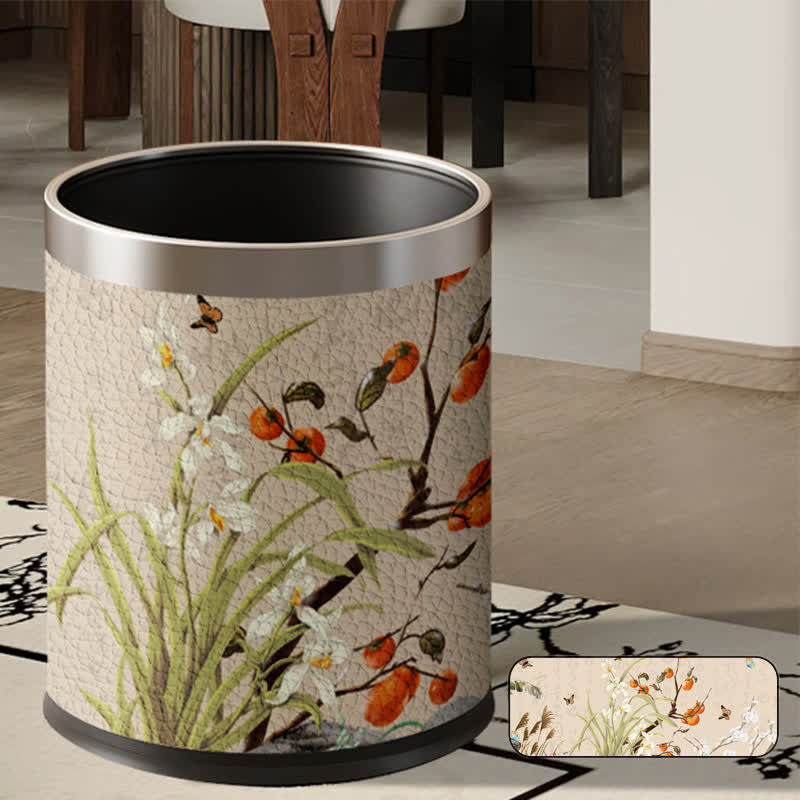 Vintage Floral Large Capacity Trash Bin - E - 9"W x 9"L x 10"H - image 10